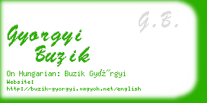 gyorgyi buzik business card